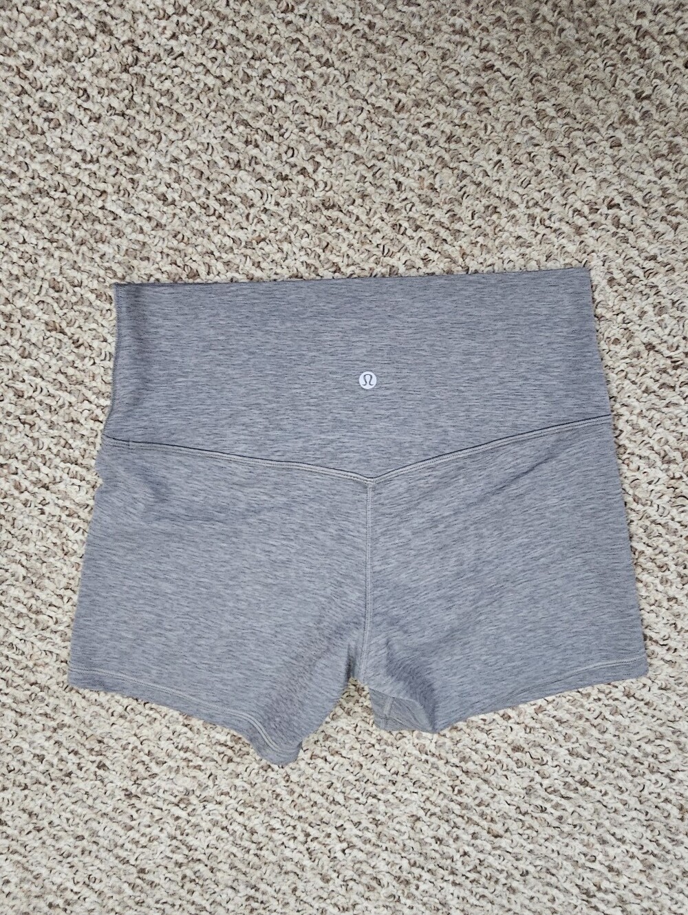 Lululemon Heather Grey High-Waist Athletic Shorts
